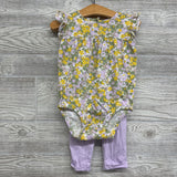 2 Bodysuits & Pants Stripes Flowers 24m