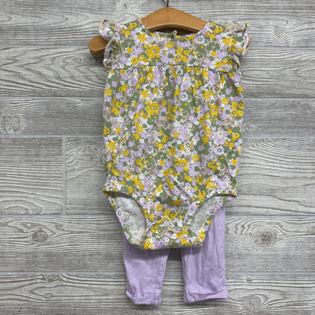 2 Bodysuits & Pants Stripes Flowers 24m