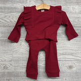 NEW LS Ribbed Bodysuit & Pants W/ Headwrap 9-12m