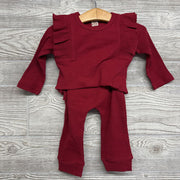 NEW LS Ribbed Bodysuit & Pants W/ Headwrap 9-12m