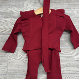 NEW LS Ribbed Bodysuit & Pants W/ Headwrap 9-12m