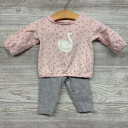 Crewneck & Leggings Flowers Swan 6m