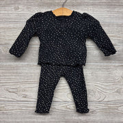 LS Ribbed Shirt & Leggings Dots 3-6m