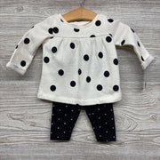 NEW Crewneck Dress & Leggings Dots Glitter Hearts 3m