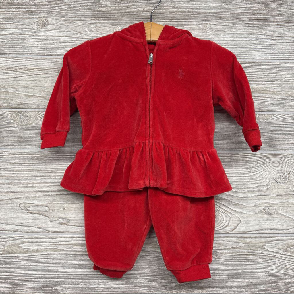 Velour Full Zip Hoodie & Joggers 6m *