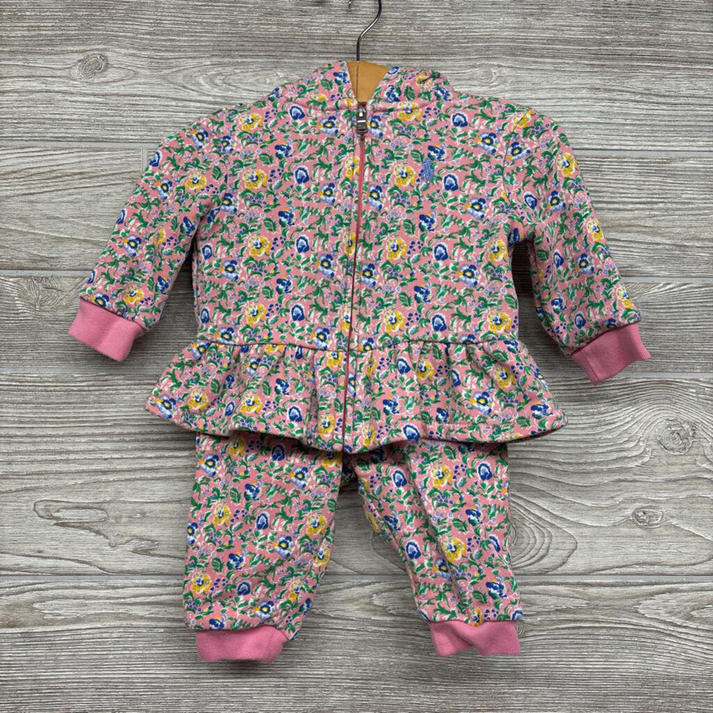 Full Zip Hoodie & Joggers Flowers 6m *