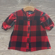 Buffalo Plaid Button Up Flannel Dress 3-6m