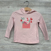 LS Shirt W/ Hood Flowers Hearts 24m