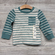 NEW LS Textured Shirt Stripes Chest Pocket 12m