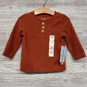 NEW LS Waffle Knit Henley Shirt Chest Pocket 12m