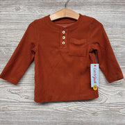 NEW LS Waffle Knit Henley Shirt Chest Pocket 4t