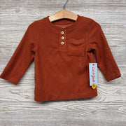 NEW LS Waffle Knit Henley Shirt Chest Pocket 5t