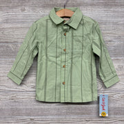 NEW LS Button Up Shirt Stripes Chest Pocket 3t