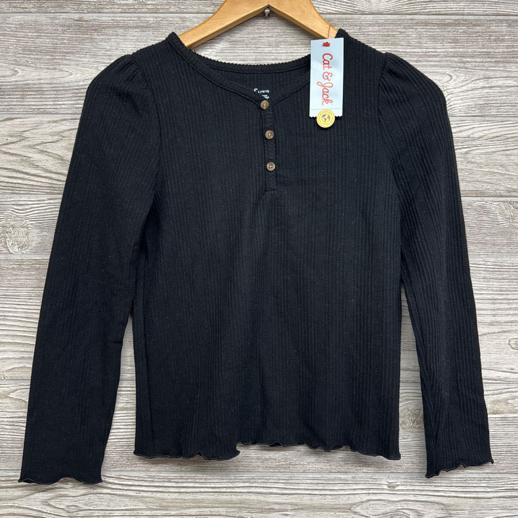 NEW LS Henley Shirt Lettuce Trim 10-12