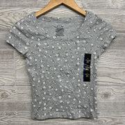 NEW Ribbed Scoop Neck Shirt Flowers 10-12