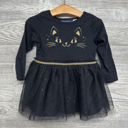 NEW LS Tulle Dress Glitter Cat Face 12-18m