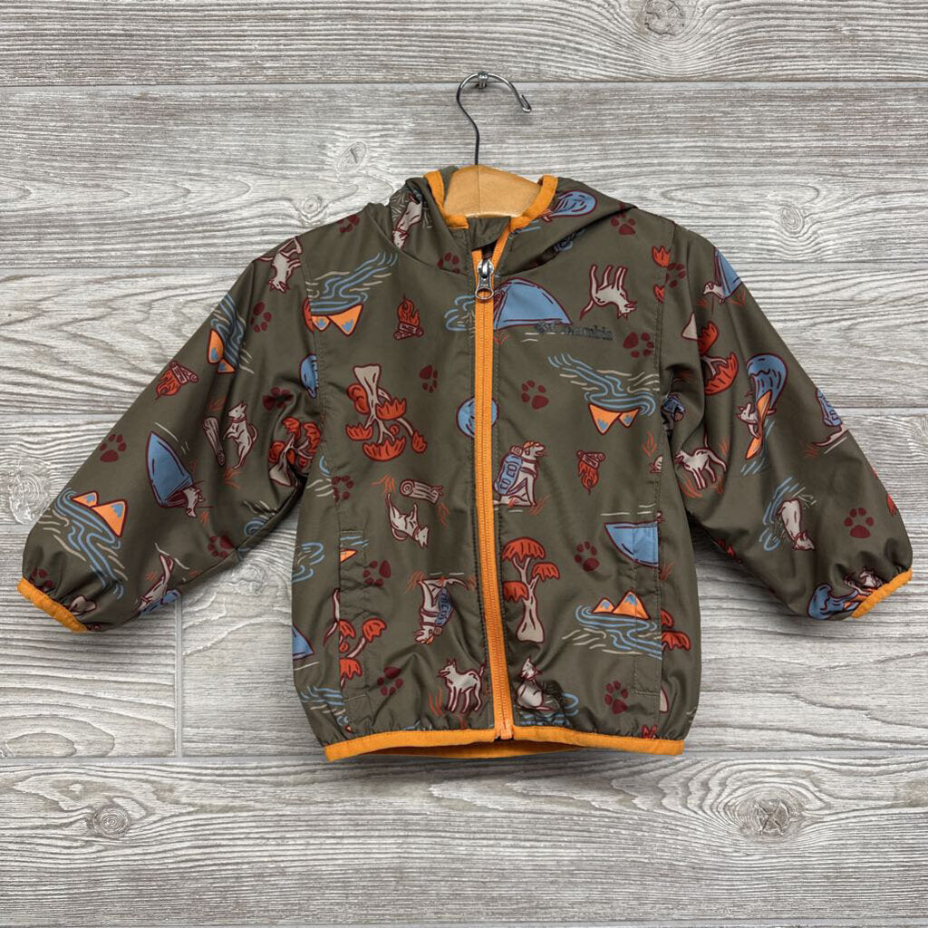 Fleece Lined Jacket W/ Hood Camping W/ Dog 12M