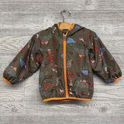 Fleece Lined Jacket W/ Hood Camping W/ Dog 12M