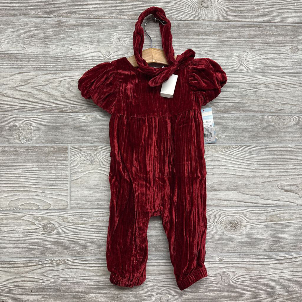 NEW Velour Outfit W/ Headband 6M