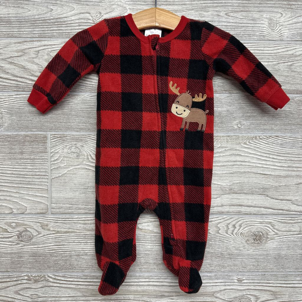 Blanket Sleeper Buffalo Plaid Moose 0-3m
