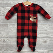 Blanket Sleeper Buffalo Plaid Moose 0-3m