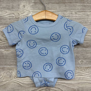 Ribbed Shirt & Bummies Smiley Faces 3-6m