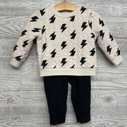Quilted Crewneck & Harem Pants Lightning Bolts 12m