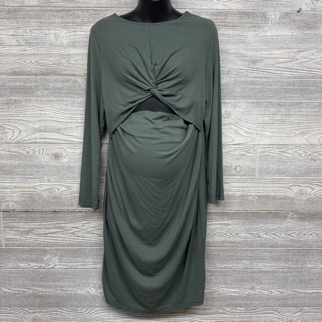 Ribbed LS Cut Out Dress XL