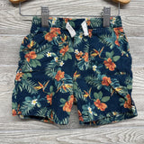 Linen Button Up Shirt & Shorts Leaves Flowers 24m