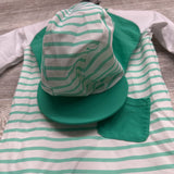 LS Swim Outfit W/ Hat Stripes Sail Boat 9-12m