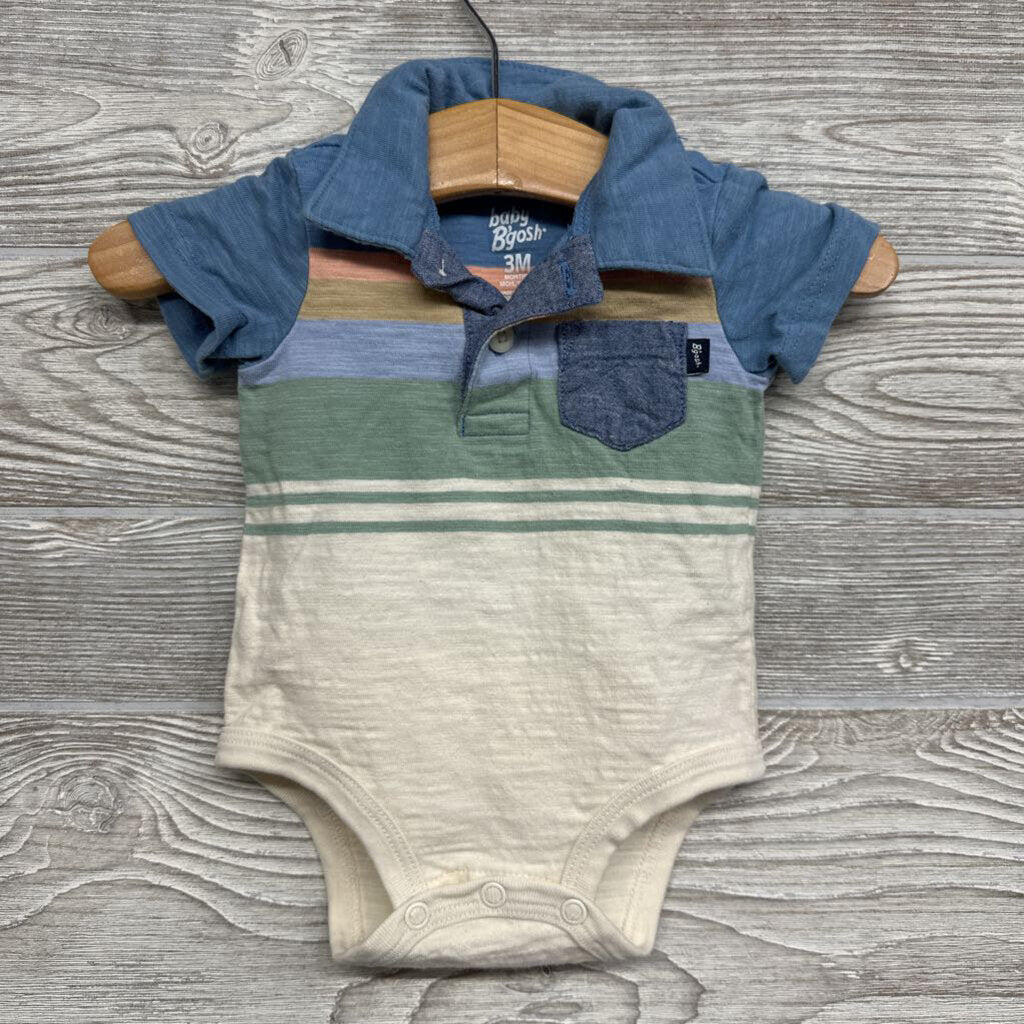 Polo Bodysuit Stripes Chest Pocket 3m