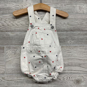Denim Bib Romper Stars 6-12m
