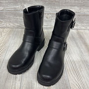 Combat Boots Rhinestone Buckle