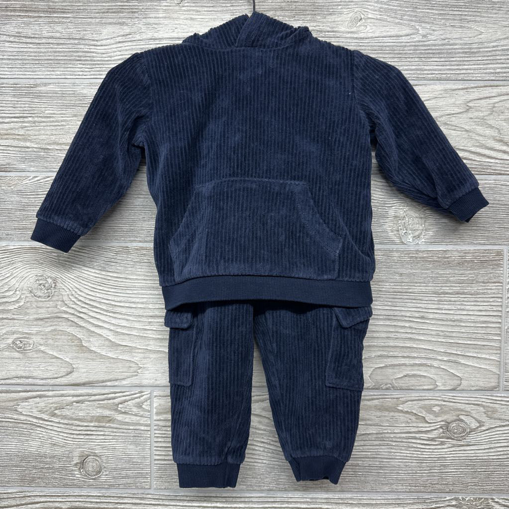 Ribbed Velour Hoodie & Joggers 6-12m