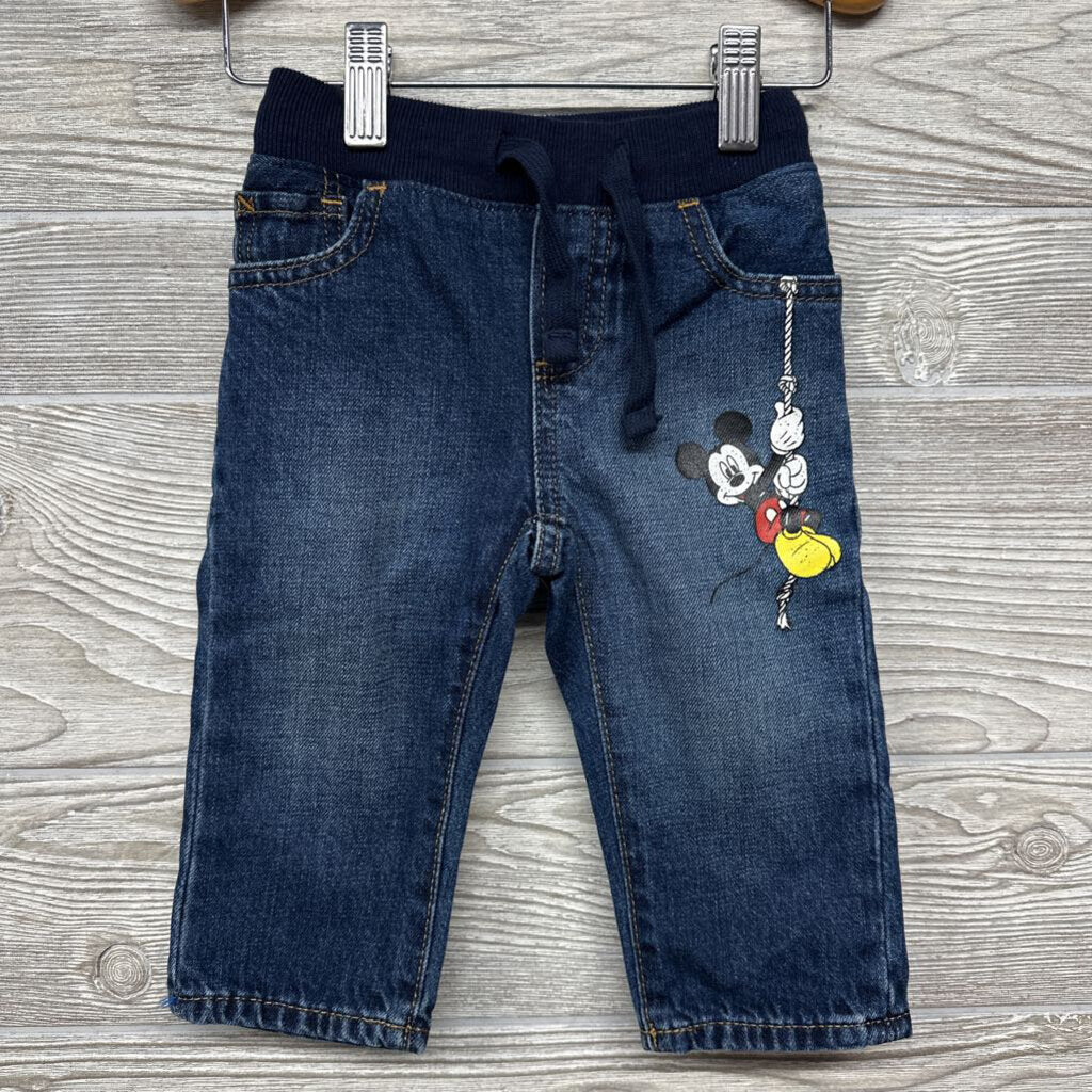 Pull On Drawstring Slim Jeans Mickey Mouse 12-18m