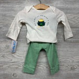 NEW LS Bodysuit & Pants My First St. Patrick's Day Stripes 6m