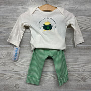 NEW LS Bodysuit & Pants My First St. Patrick's Day Stripes 6m