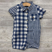 Button Up Shorty Romper Gingham 6-12m