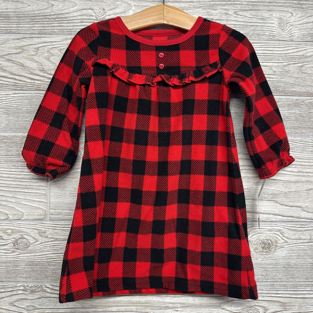 NEW Fleece Pj Gown Buffalo Plaid 18M