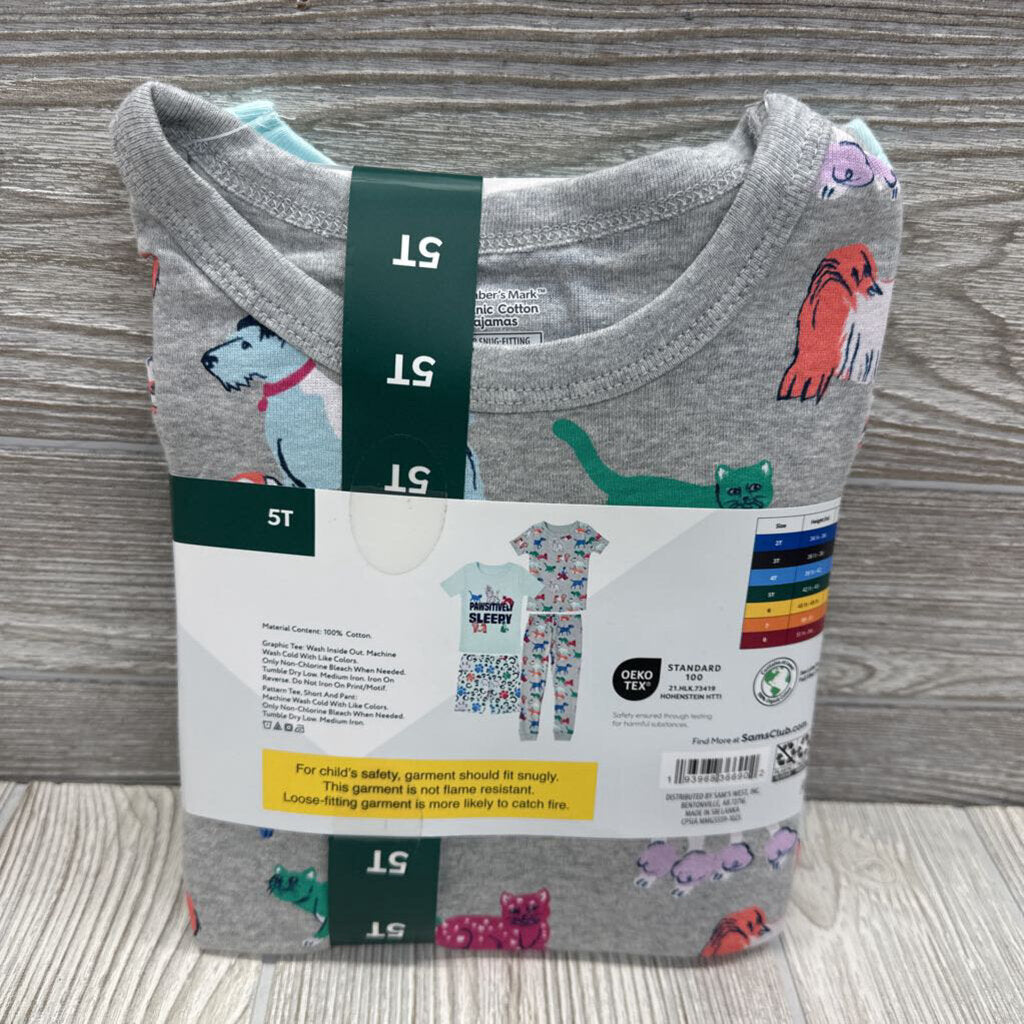 NEW 4 Pc Organic Pj Pawsitively Sleepy 5t