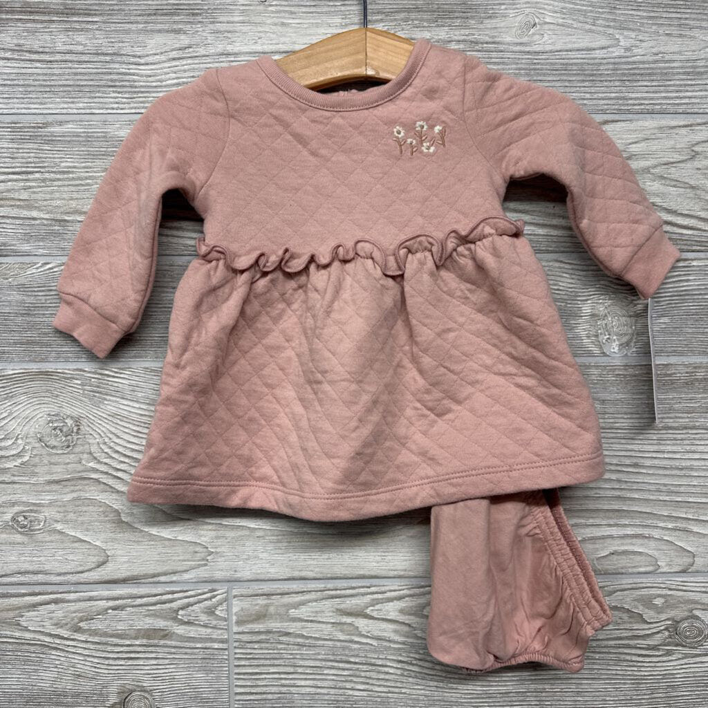 NEW Quilted Dress & Bloomers Flowers 3M