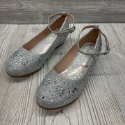 Ankle Strap Rhinestone Glitter Wedge Heels 3y