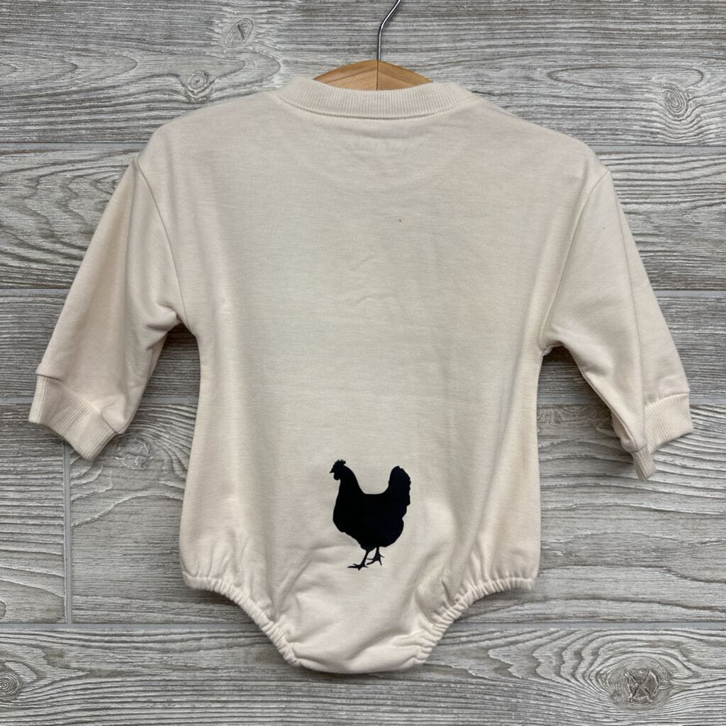 Crewneck Romper Guess What Chicken Butt 3-6m