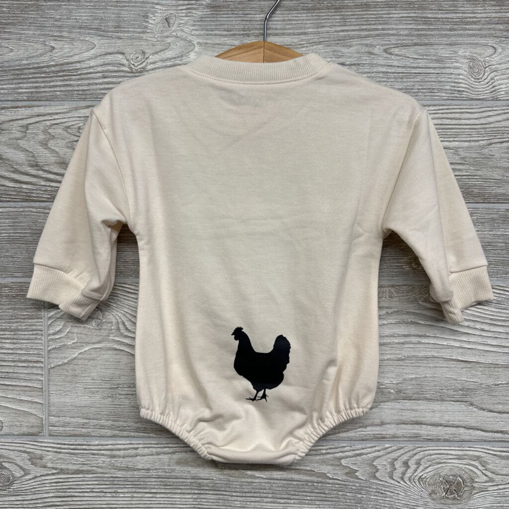 Crewneck Romper Guess What Chicken Butt 3-6m