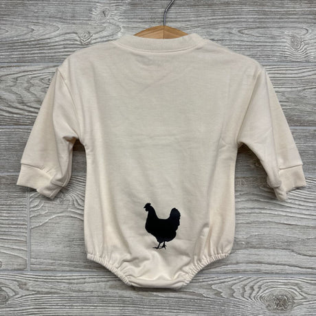 Crewneck Romper Guess What Chicken Butt 3-6m