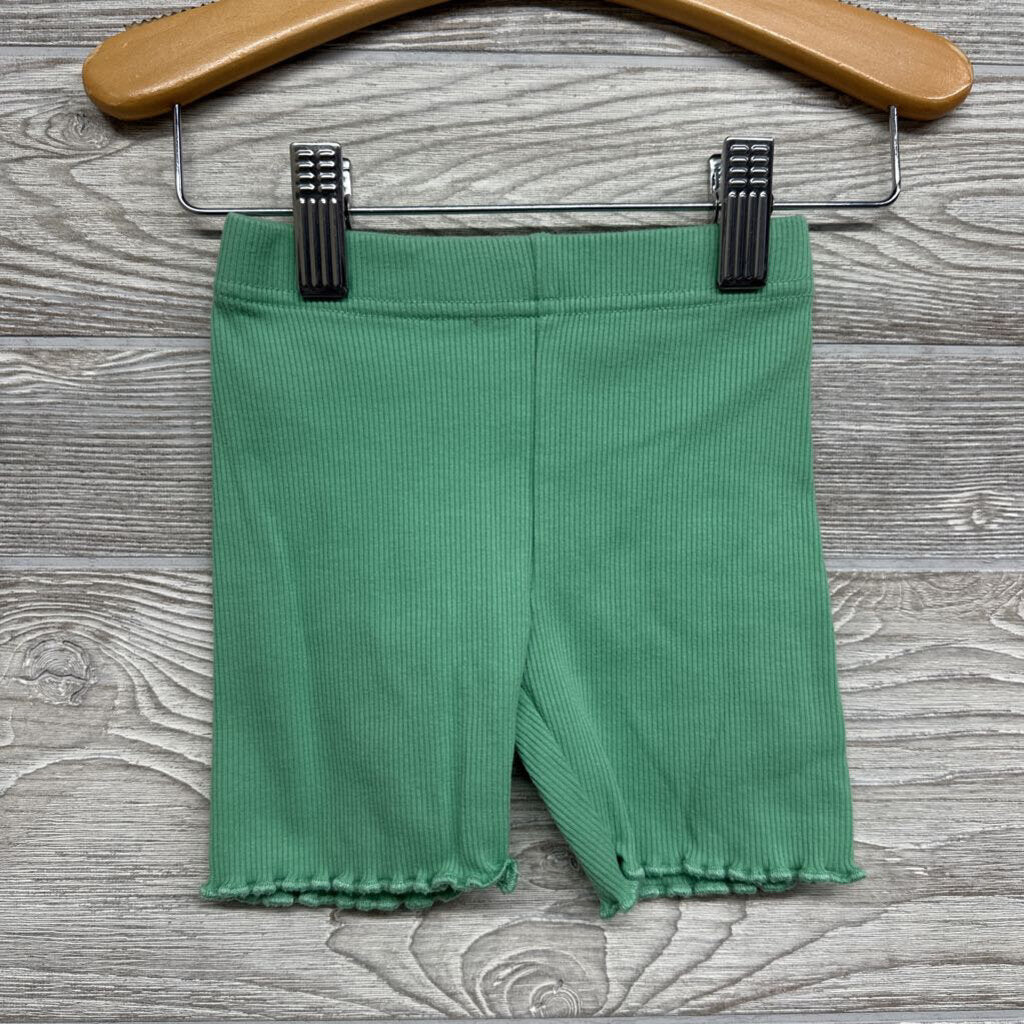 Ribbed Bike Shorts Lettuce Trim 2t