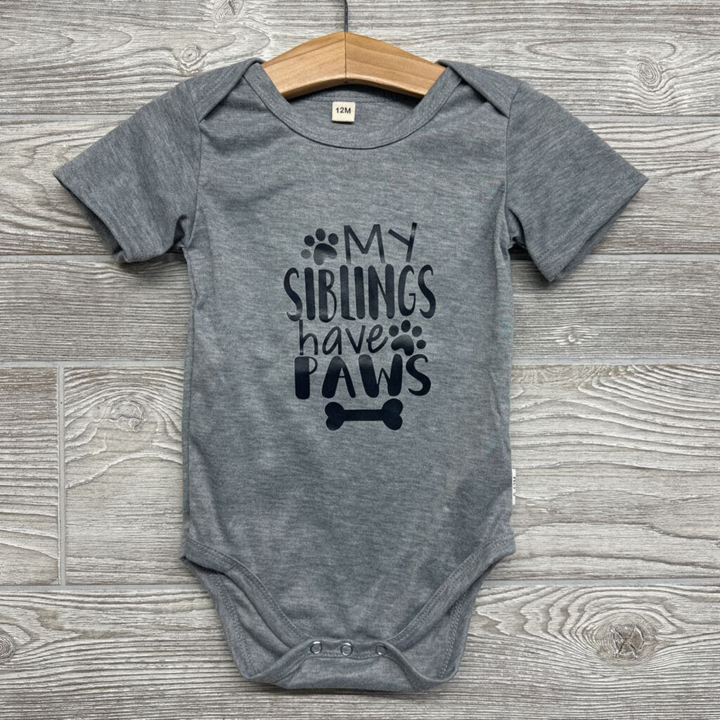 Bodysuit My Siblings Have Paws 12m