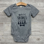 Bodysuit My Siblings Have Paws 12m