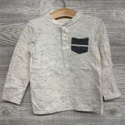 LS Waffle Knit Henley Shirt Chest Pocket 3t