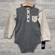 NEW LS Henley Bodysuit Chest Pocket 24m